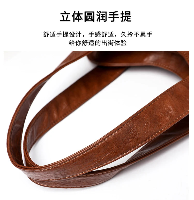 Luxury Soft Leather Handbags Designer Retro Crossbody Bags for Women 2023 New Large Capacity Ladies Shoulder Messenger Bag