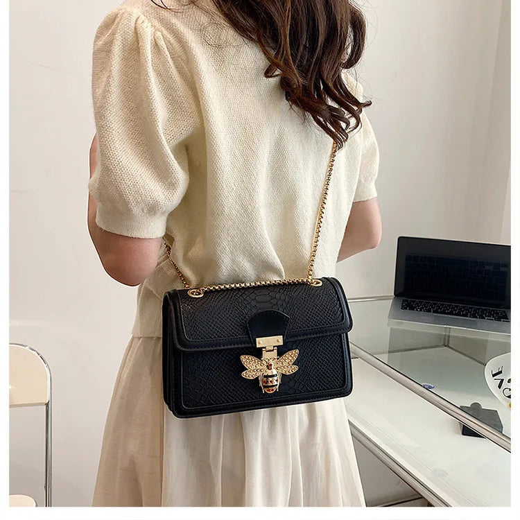 Luxury Handbags for Women Crossbody Bags Bee Lock Tote Casual Flap Purses Crocodile Print Leather Handbag Ladies Shoulder Bags