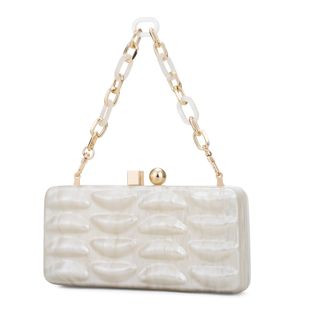 Luxury Evening Bag For Women Elegant Acrylic Hard Surface Ladies Clutch 5 Color Hangbag Party Wedding Shoulder Bags 2024 Fashion