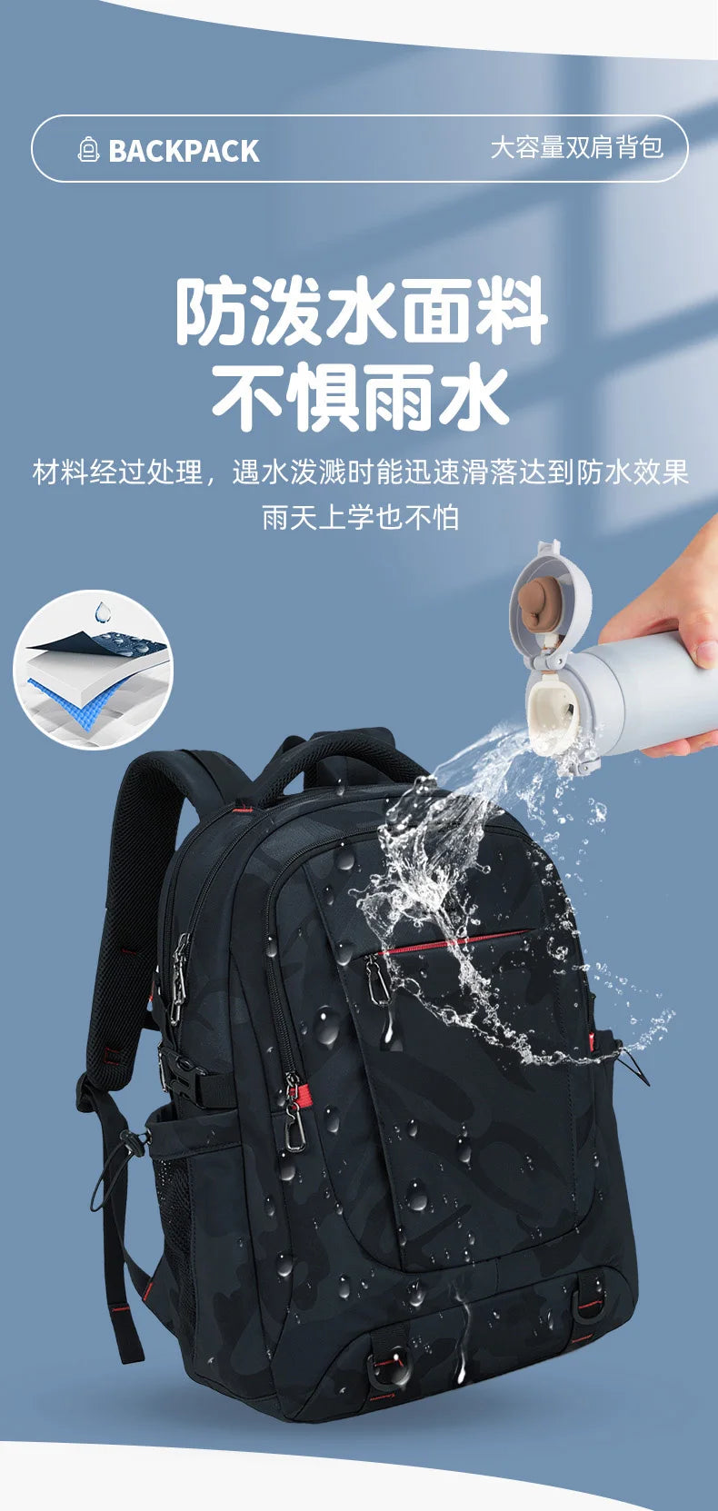 Backpack Primary School Middle School Students High School Bags Large Capacity Ultra-light Load Reduction Outdoor Travel Busines