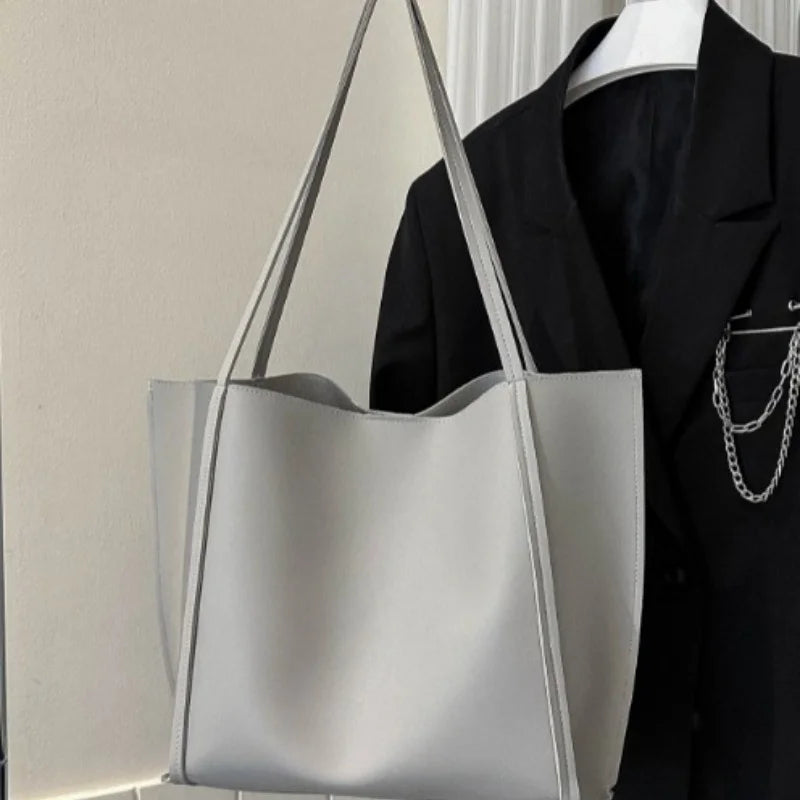 Large Capacity Shoulder Bag Trendy Pu Leather Tote Bags Solid Color Ladies Handbag Women's Fashion Underarm bags
