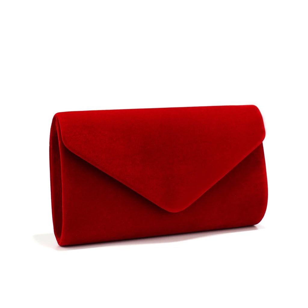 Red Color Women Evening Bags Cover Envelope Design Pary Wedding Girl Handbags With Chan Shoulder Clutch Velvet Fashion Purse