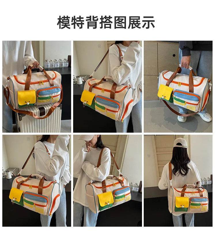 Travel Bag, Duffel Bag Cosmetics Bag, Professional Fitness Bag, Yoga Swimming Training Backpack, Satchel Shoulder Crossbody Tote Bag, Suitable for Men and Women