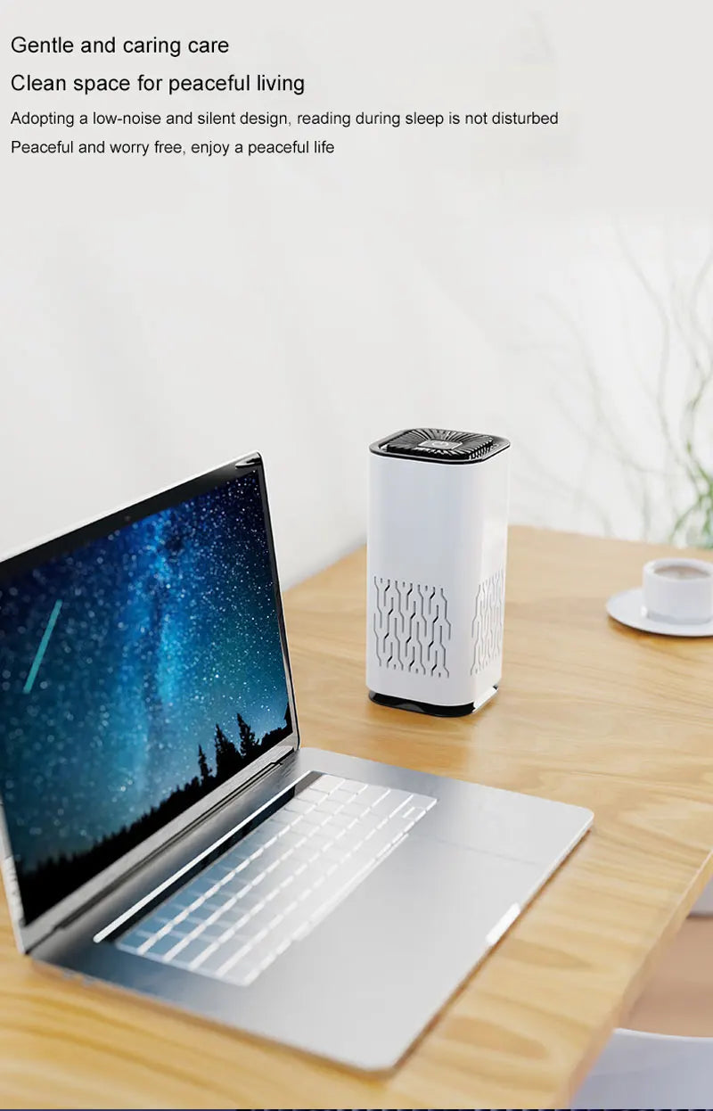MINI Car HEPA Air Purifier Remove Smoke Odor Formaldehyde Negative Ion Air Cleaner for Car Bedroom Aromatherapy Purification New