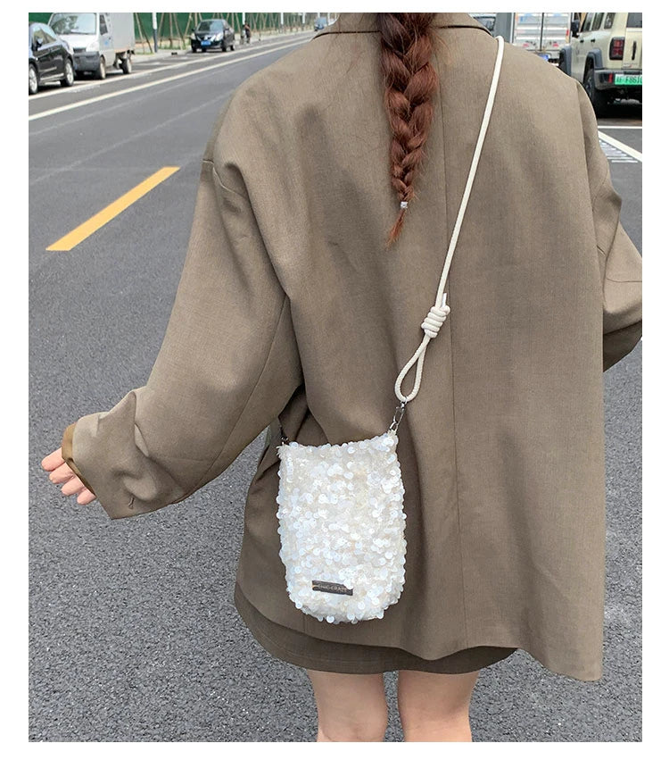 2025 New Large Sequined Bags for Women Are in Trend This Year – Large-Capacity Tote Bags with a Stylish Texture, Suitable as Sho