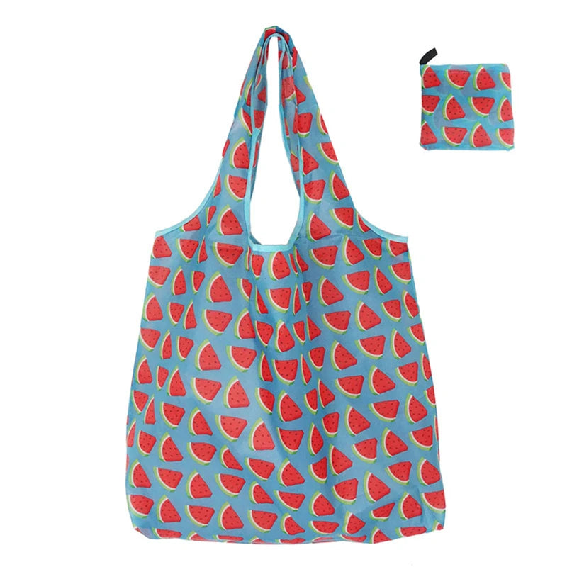 Reusable Shopping Bags Women Foldable Tote Bag Portable Cloth Eco Grocery Bag Folding Large Capacity Fruit Vegetable Handbags