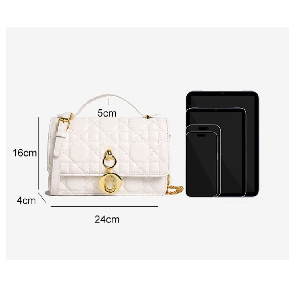 Luxury Black Quilted Handbag Women's Chain Shoulder Bag Designer Crossbody Bags for Women Ladies Elegant Sling Bag for Daily