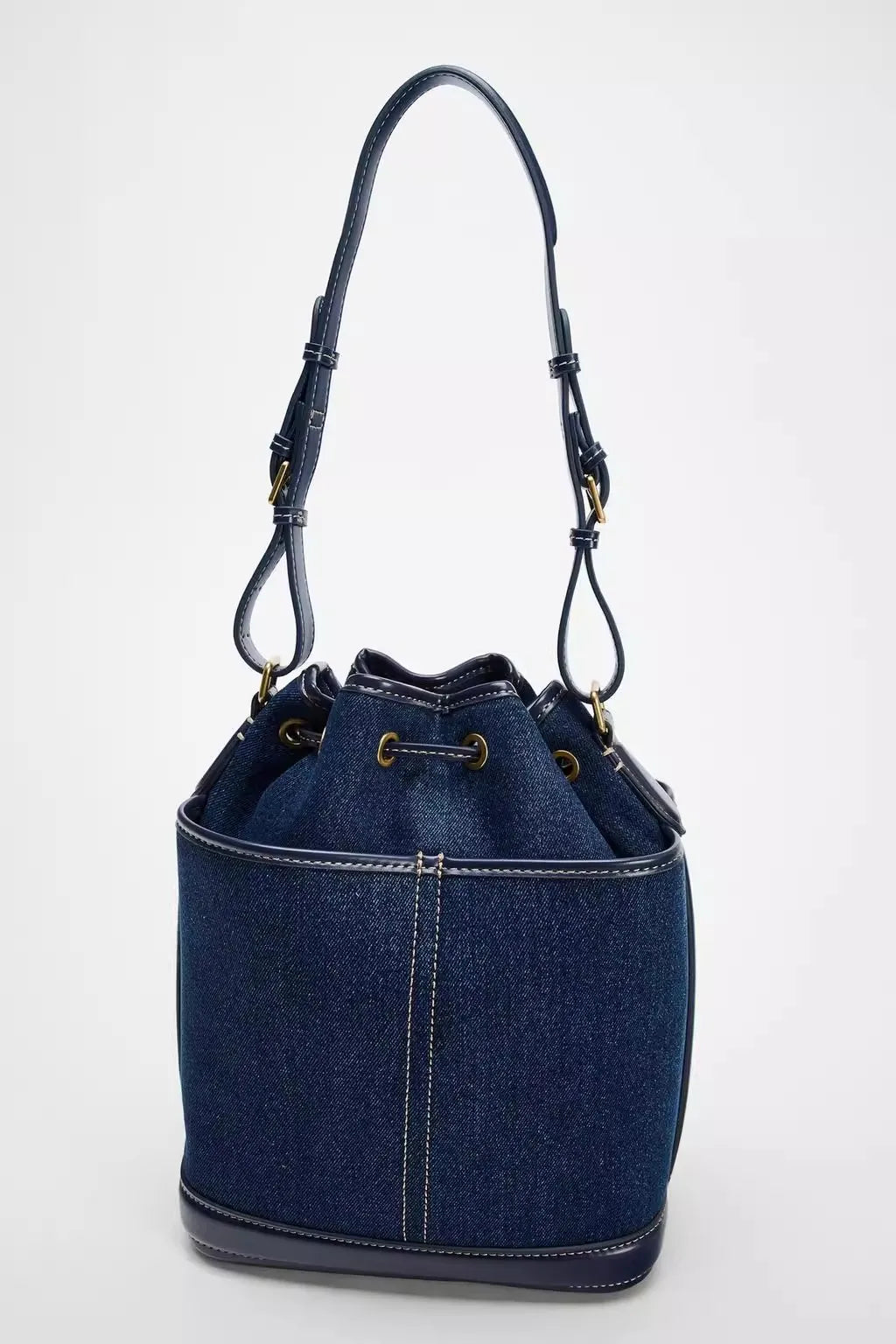 Fashion Denim Bucket Bags for Women Luxury Designer Handbags High Quality Canvas Shoulder Bag 2025 New Drawstring Women's Bag