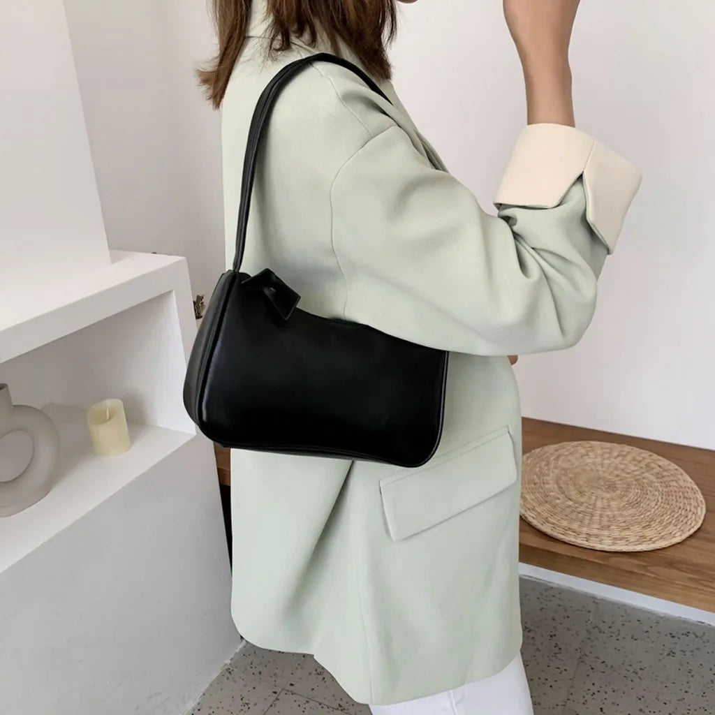 Retro Women Solid Color Zipper Phone Bag Hand Bag Shoulder Bag Armpit Bag Casual 2024 Bags For Women сумка женская