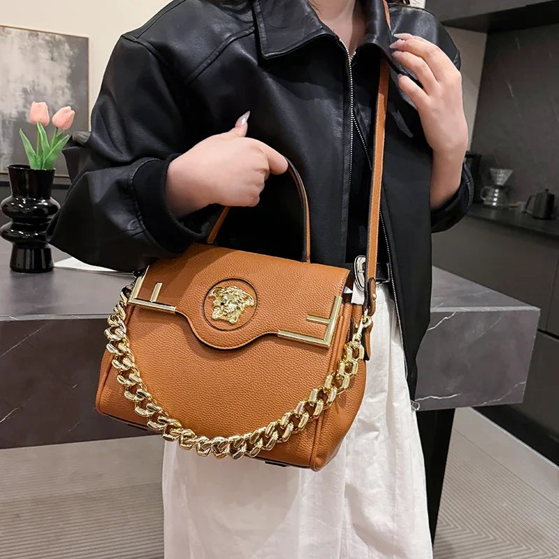 Famous Designer Women's Stylish Leather Shoulder Bag - Classic Elegant Ladies Crossbody Bag Handbags Fashion