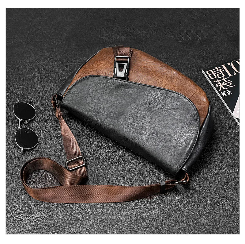 Trendy Men's Retro Small Satchels Bag Versatile Commuting Shoulder Bags New Fashion Postman Bags For Cool Boys