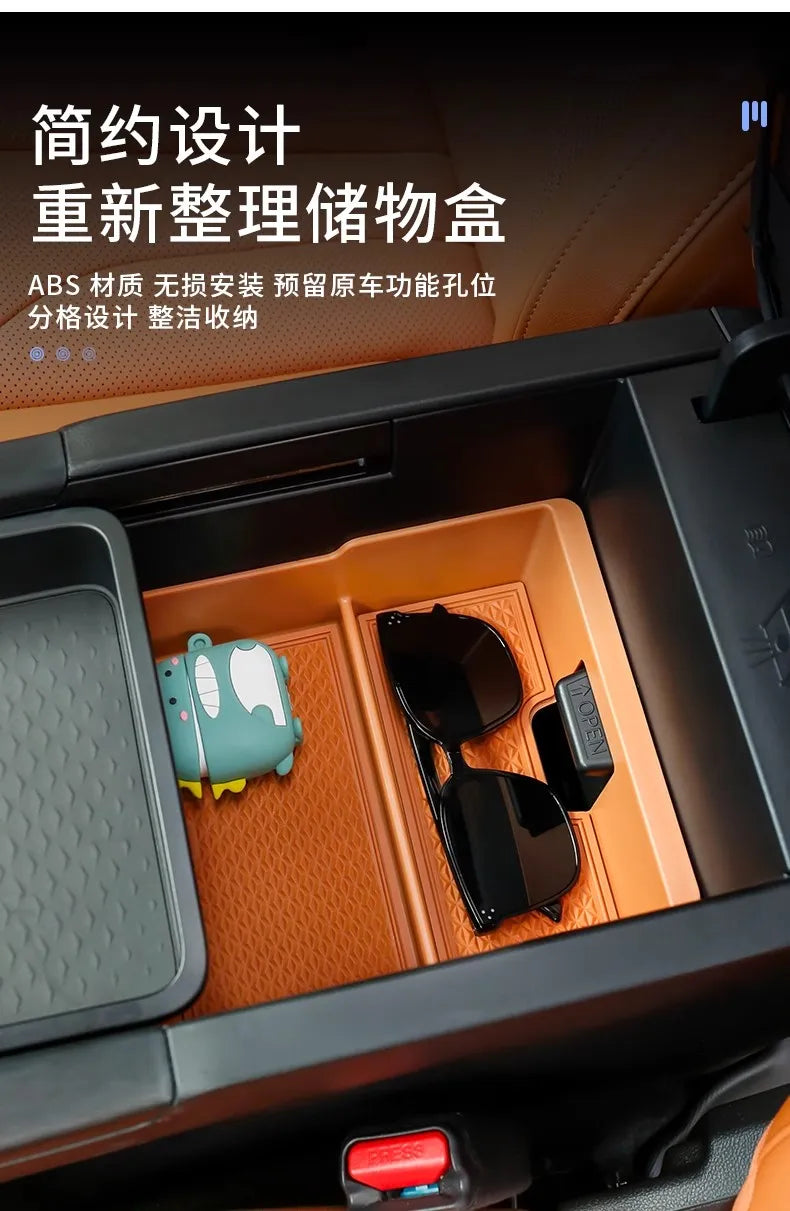 Hidden Storage Box For Great Wall GWM Haval H9 II 2024 2025 2nd Gen Car Center Console Armrest Box Layered Organized Container