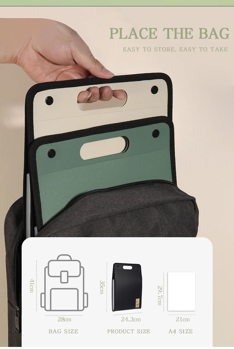 1Pcs A4 Vertical13 Pocket Expanding File Briefcases Handbag Paper Folder  Organiser Document Bag Storage