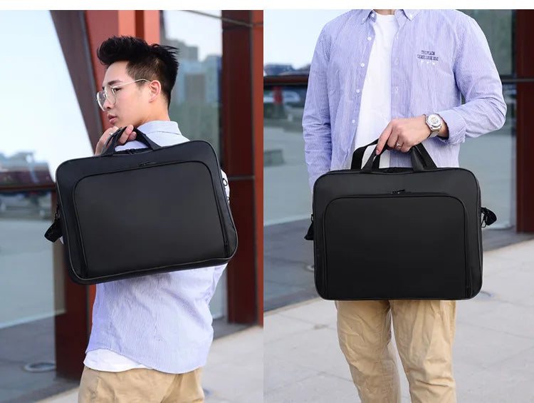 Business Laptop Bag 15.6 Inch 17 Inch Portable Nylon Computer Handbags Laptop Shoulder Simple Style Handbag Zipper Shoulderbag