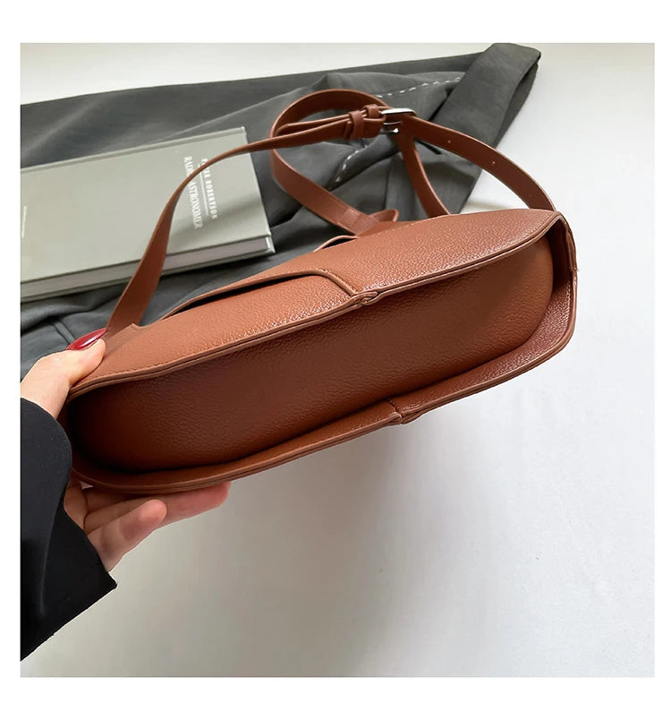 Luxury Designer Bag Fashion Women's PU Leather Shoulder Bag Minimalism Solid color Crossbody Bags for Women Ladies Handbag