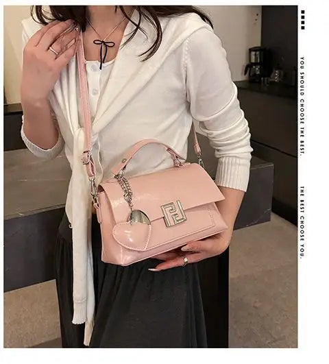 New Women's Handbag Mini Square Bag Commuter Single Shoulder Pink Polyester Casual Style Fashion Element Sewing Line