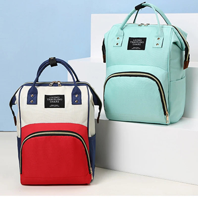 Large Capacity Canvas Mummy Bag Multifunctional Baby Bottle Thermal Insulation Travel Storage Bag Fashion Mummy Bag Hanging Bag