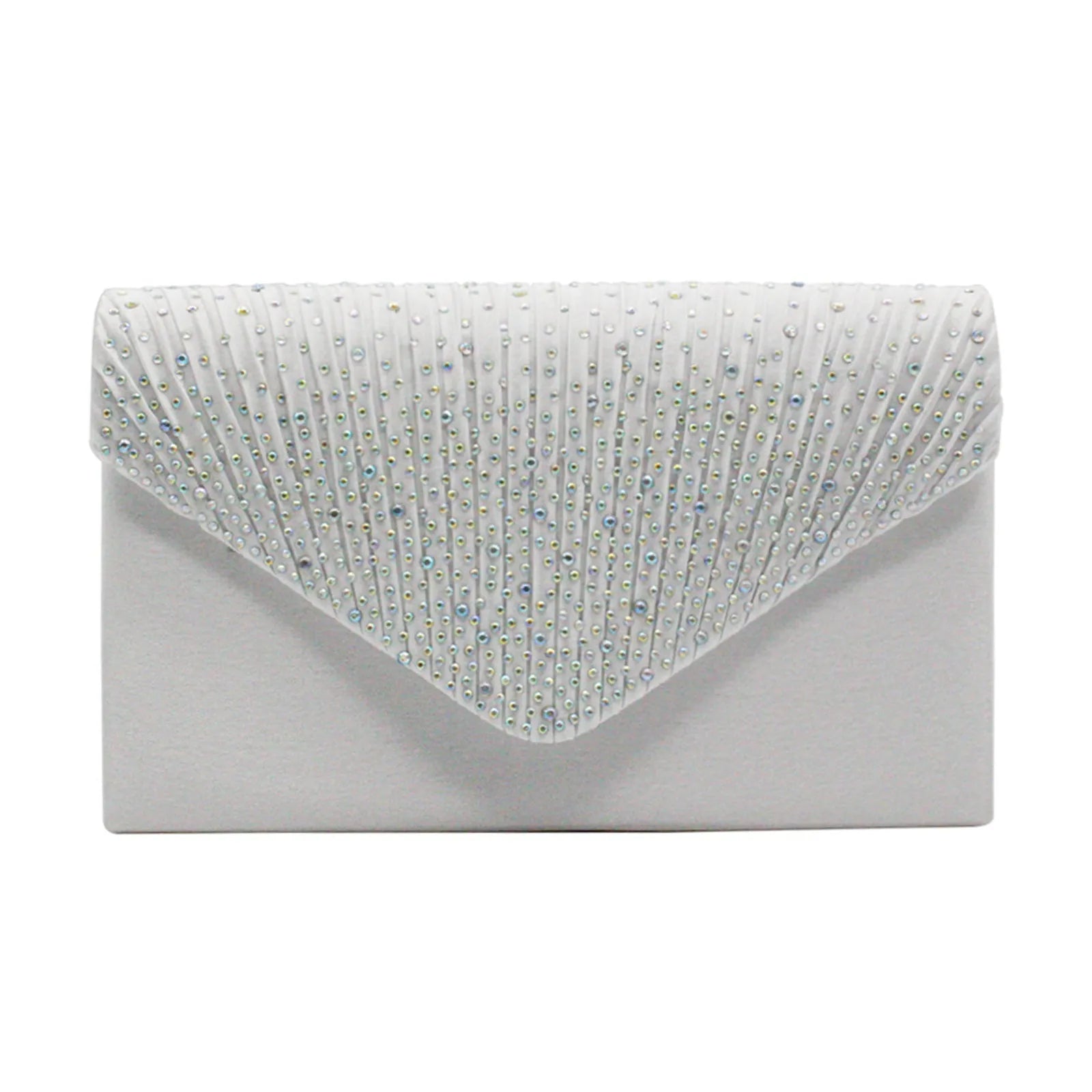 Women's  Luxury Silk Evening Clutch Bag - Elegant Women’s Prom/Wedding Handbag with Detachable Chain Strap & Secure Closure