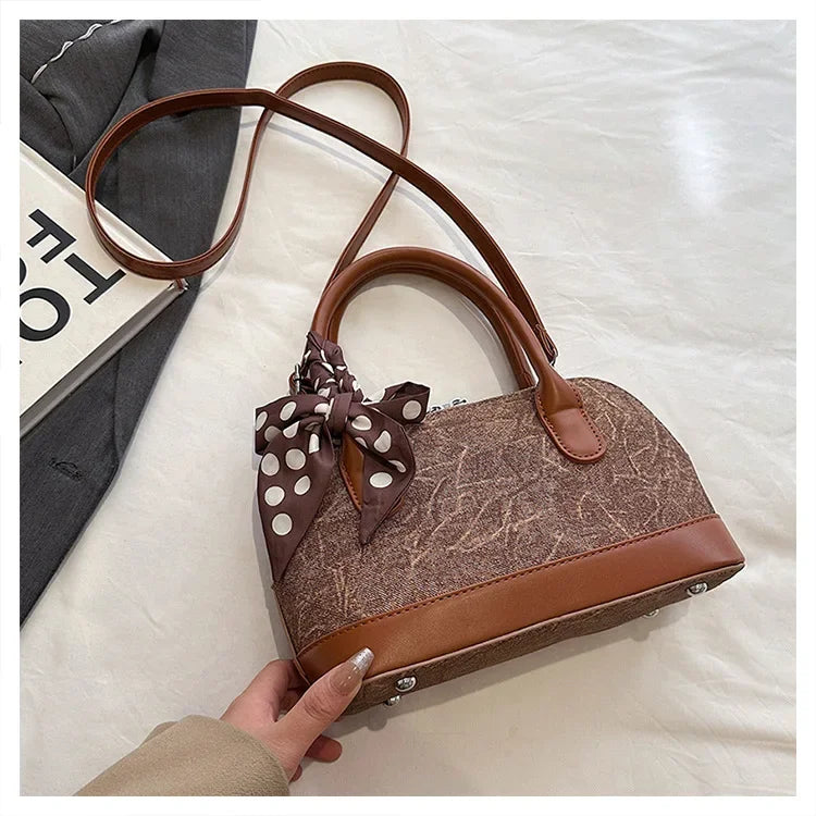 2024 New! Retro Stylish Ruffled Shell Bag - High - End Printed, Ideal for Women's Casual Outings & Versatile Use Free Shipping