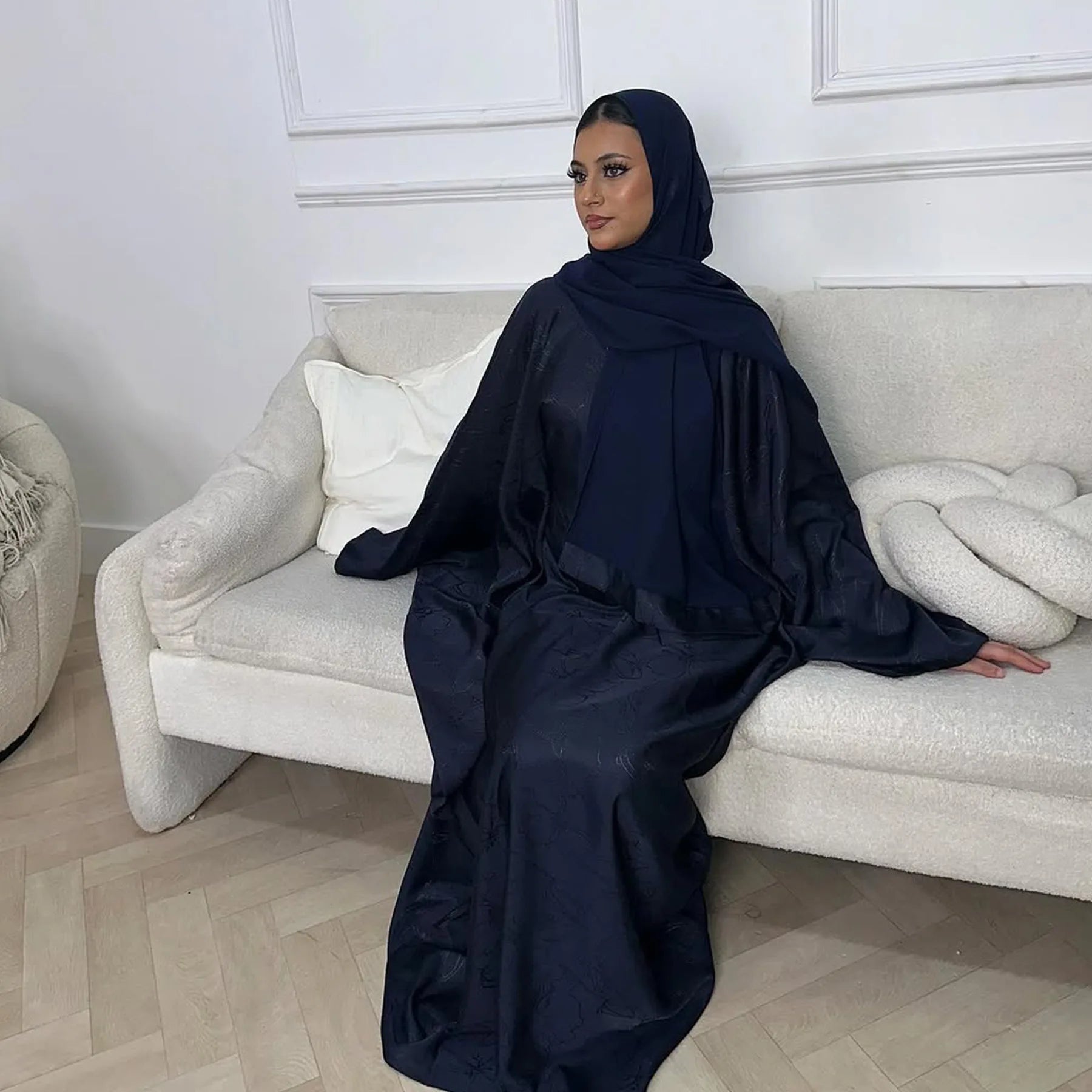 Luxury 2 Piece Muslim Outift Sets for Women Ramadan Dubai Hijab Abaya Dress Islamic Party Kaftan Robe Elegant Turkey Gown 2025