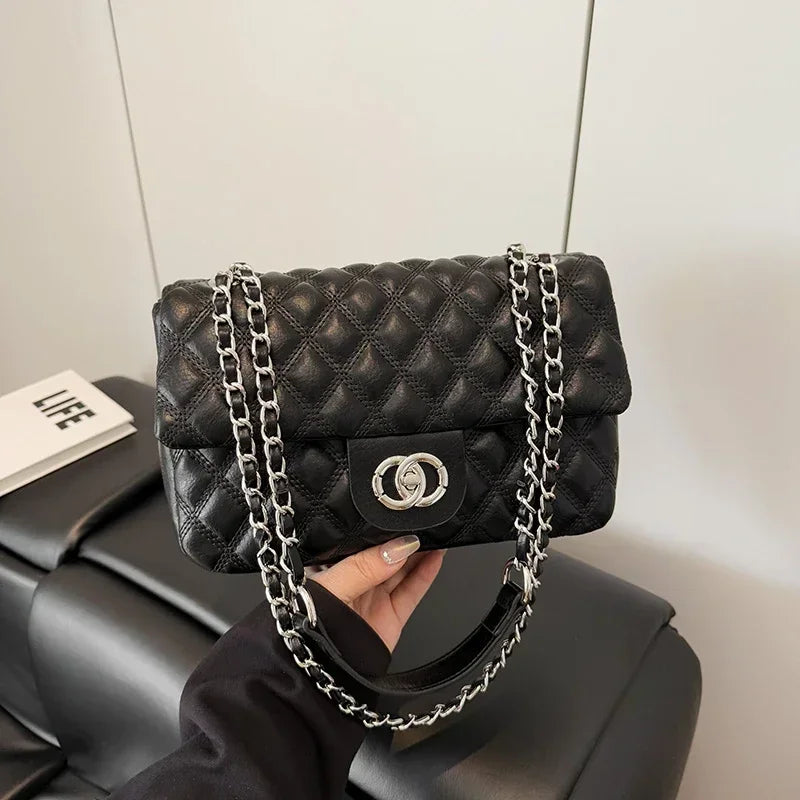 2025 Solid Color Crossbody Bag, Fashionable Commuter Crossbody Bag with Large Capacity and Elegant Minimalist Leather Design