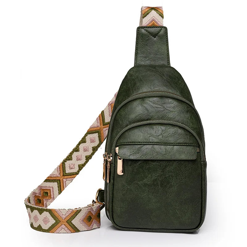 Sling Bag For Women Men Backpack Fanny Pack Crossbody Purse Chest Travel Shoulder Belt Bags Purse Handbag PU Leather Anti Theft