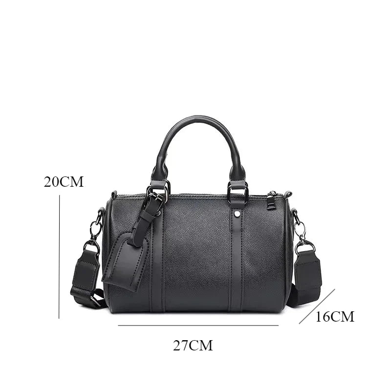 Luxury Men's Crossbody Bag New Fashion Design Crossbdoy Bags Men Soft PU Leather Male Shoulder Bag Barrel Shaped Handbag