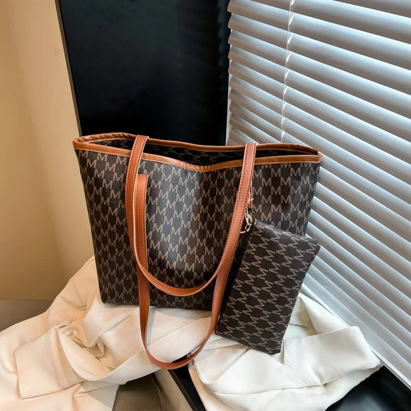 Luxury Women's Handbag Retro Casual Large Capacity Tote Bag Fashion Commuter Shoulder Bag High Quality Women Bag With Coin Purse