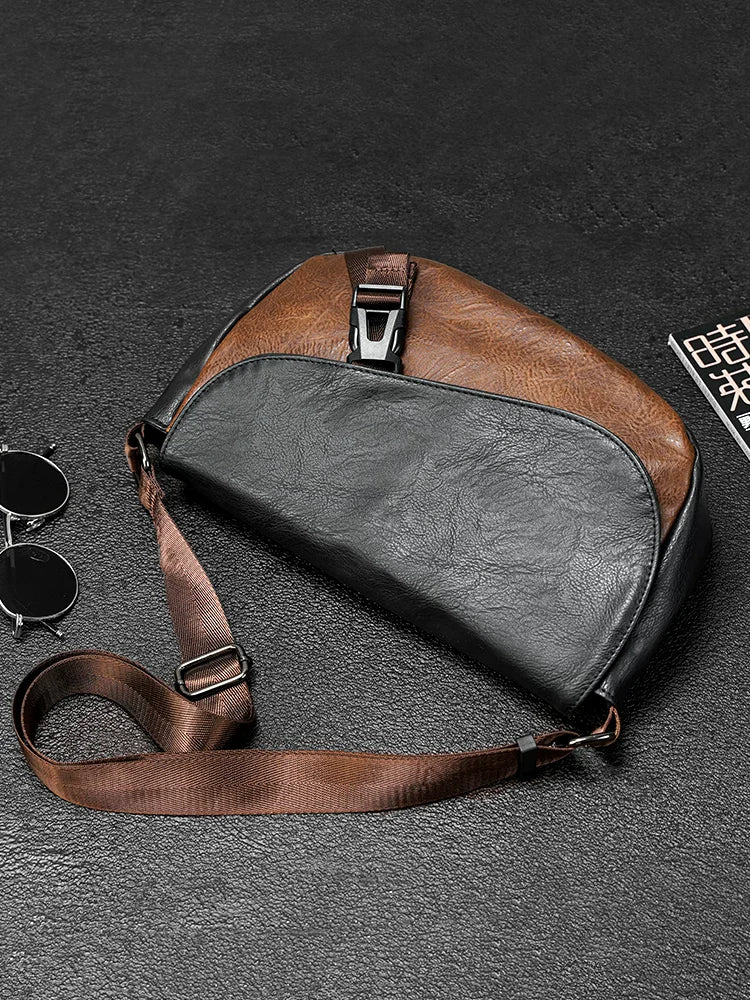 Trendy Men's Retro Small Satchels Bag Versatile Commuting Shoulder Bags New Fashion Postman Bags For Cool Boys