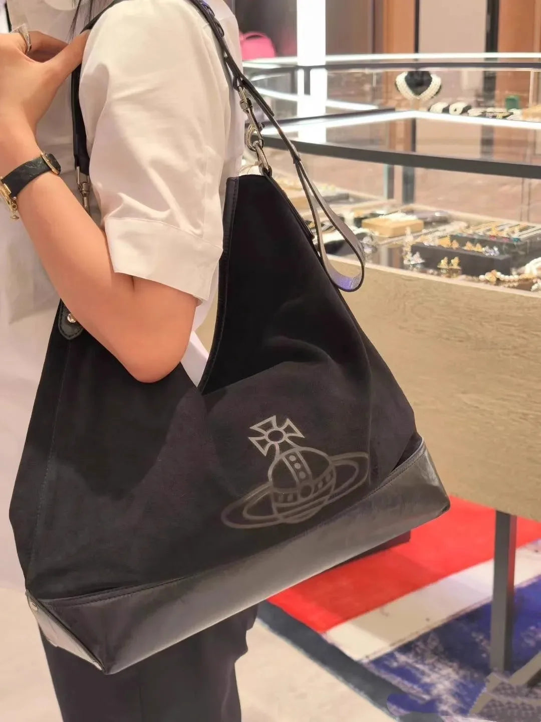 Large Capaci Suede Hobo Bag Women's Casual Commuter Tote Bag Trendy Single oulder Bag GP Famous Star  Hobo Bag