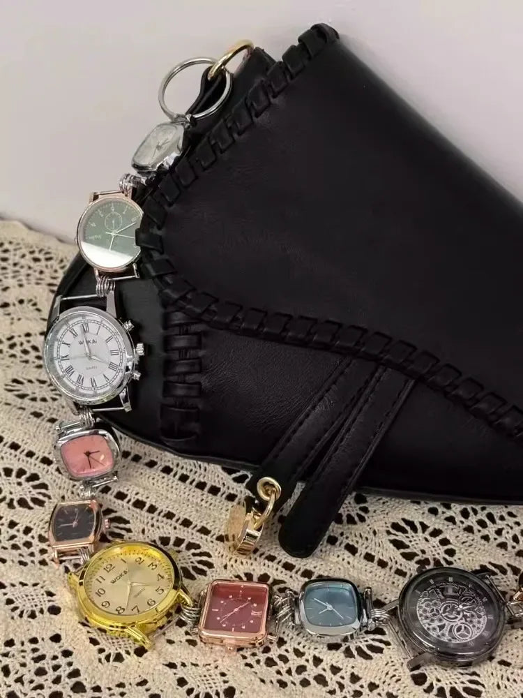 Designer Luxury Saddle Bag Women 2025 New In Fashion Chic Metal Watch Strap Shoulder Bag Trend Graffiti Novelty Female Bags