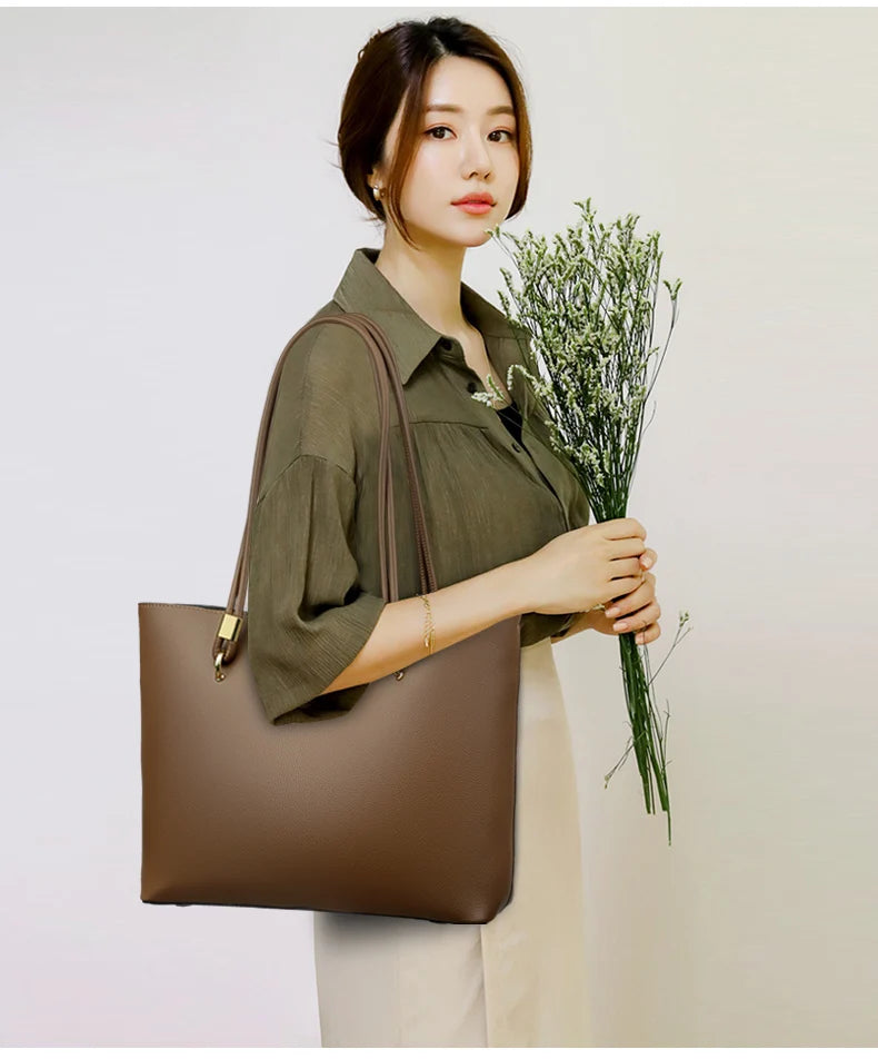 Women Hobo Bag Superior quality PU Leather Solid Shoulder Bag Bucket bag Fashion Large Capacity Handbag For School Work wallet