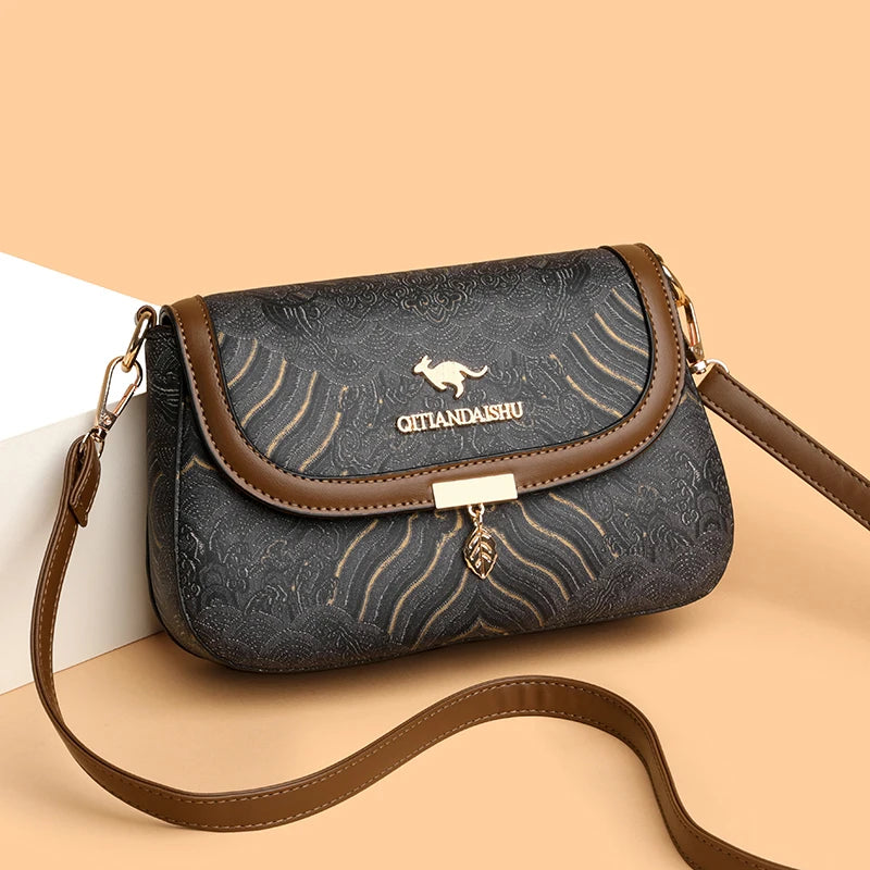 Luxury Designer Trend Embroidered Women's Shoulder Bag High Quality Soft Leather Women Crossbody Bags Female Handbag Sac A Main