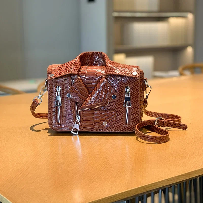 Shoulder Bag Tote 2025 Trend Lapel Jacket Women's Bag  Purse Fashion Rivets Zipper Female Crossbody Bag Luxury Handbag