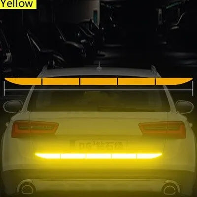 Car Reflective Stickers Rear Trunk Reflector Car Driving Safety Warning Mark Auto Body Waterproof Decal Car Exterior Accessories