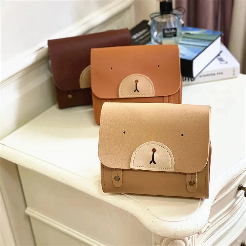 Bear Baby Backpack Bag PU Leather Infant Kindergarten Kids School Bags for Girls Boys Children Shoulder Bag 2-8Y Small Size