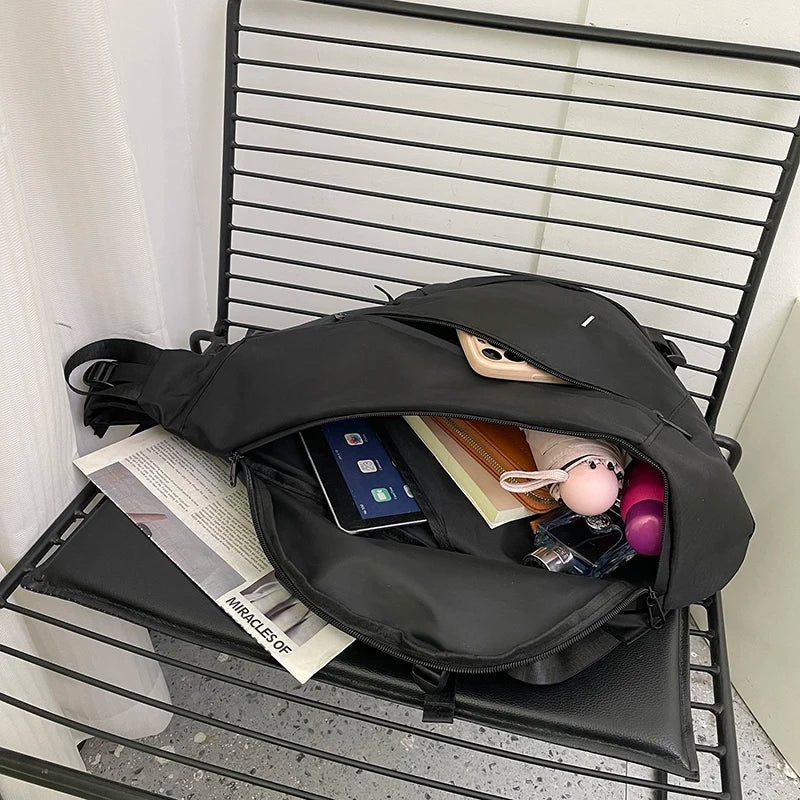 Sling Bags for Men Large Capacity Man Chest Bag Casual Travel Unisex Crossbody Bag Nylon Storage Shoulder Bag Student Backpacks