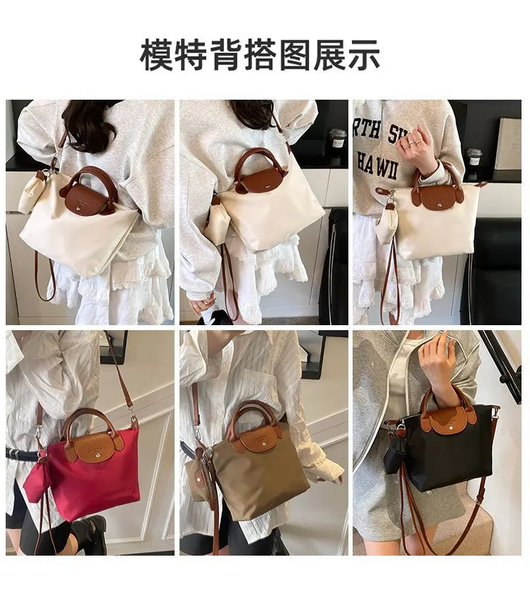 Luxury 2025 Work Tote - Fashion Patchwork Handbag with Long Strap Large Capacity, Waterproof Lining, Perfect for Office & Travel