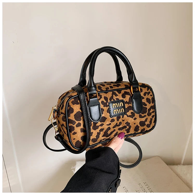 Luxury Brand Women Bag 2024 Winter Handbag Phone Purse Fashion Hobo Bag Satchel Retro Leopard Print Lady Shoulder Crossbody Bags