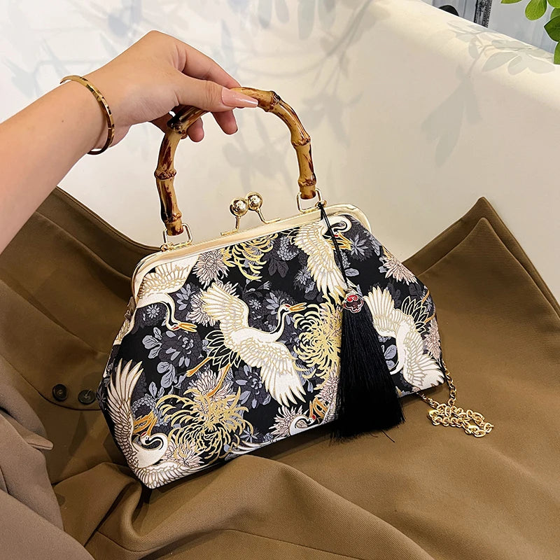 Luxury Evening Clutch Bag For Women Bride Wedding Clutch Purse Chain Shoulder Bags Small Party Handbag Rattan Handle Handle Tote