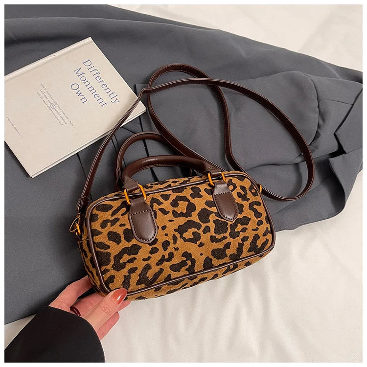 Luxury Brand Women Bag 2024 Winter Handbag Phone Purse Fashion Hobo Bag Satchel Retro Leopard Print Lady Shoulder Crossbody Bags