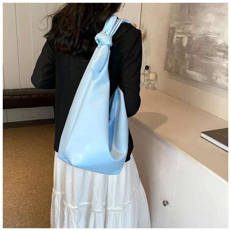 Leisure soft large-capacity bag female 2024 new fashion work shoulder bag college students relax tote bag