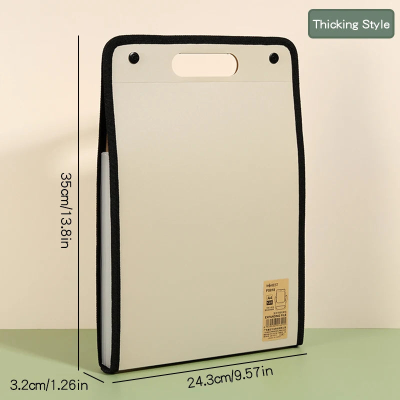 1Pcs A4 Vertical13 Pocket Expanding File Briefcases Handbag Paper Folder  Organiser Document Bag Storage