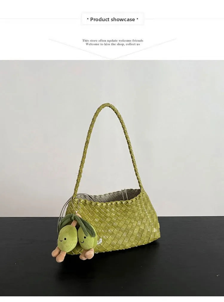 Hand woven armpit bag, women's new high-end and versatile retro handbag, single shoulder mother bag