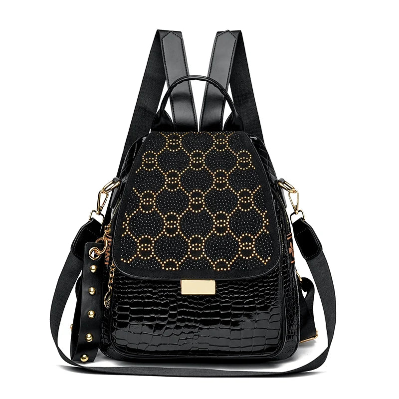 Luxury Oil Wax Leather Backpack for Women, Large Capacity Fashion Shoulder Bag, Stylish Casual Travel Daypack, Durable &Rucksack