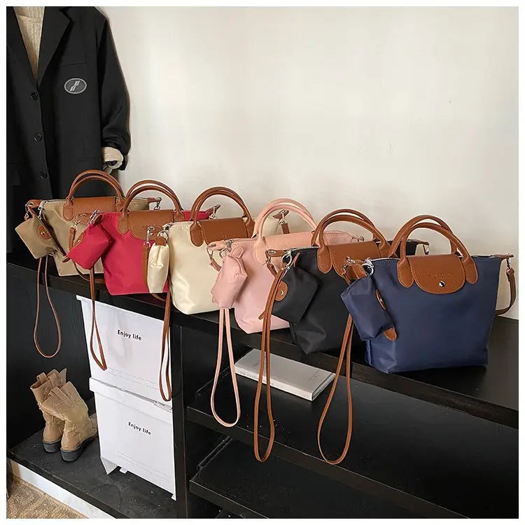 Luxury 2025 Work Tote - Fashion Patchwork Handbag with Long Strap Large Capacity, Waterproof Lining, Perfect for Office & Travel