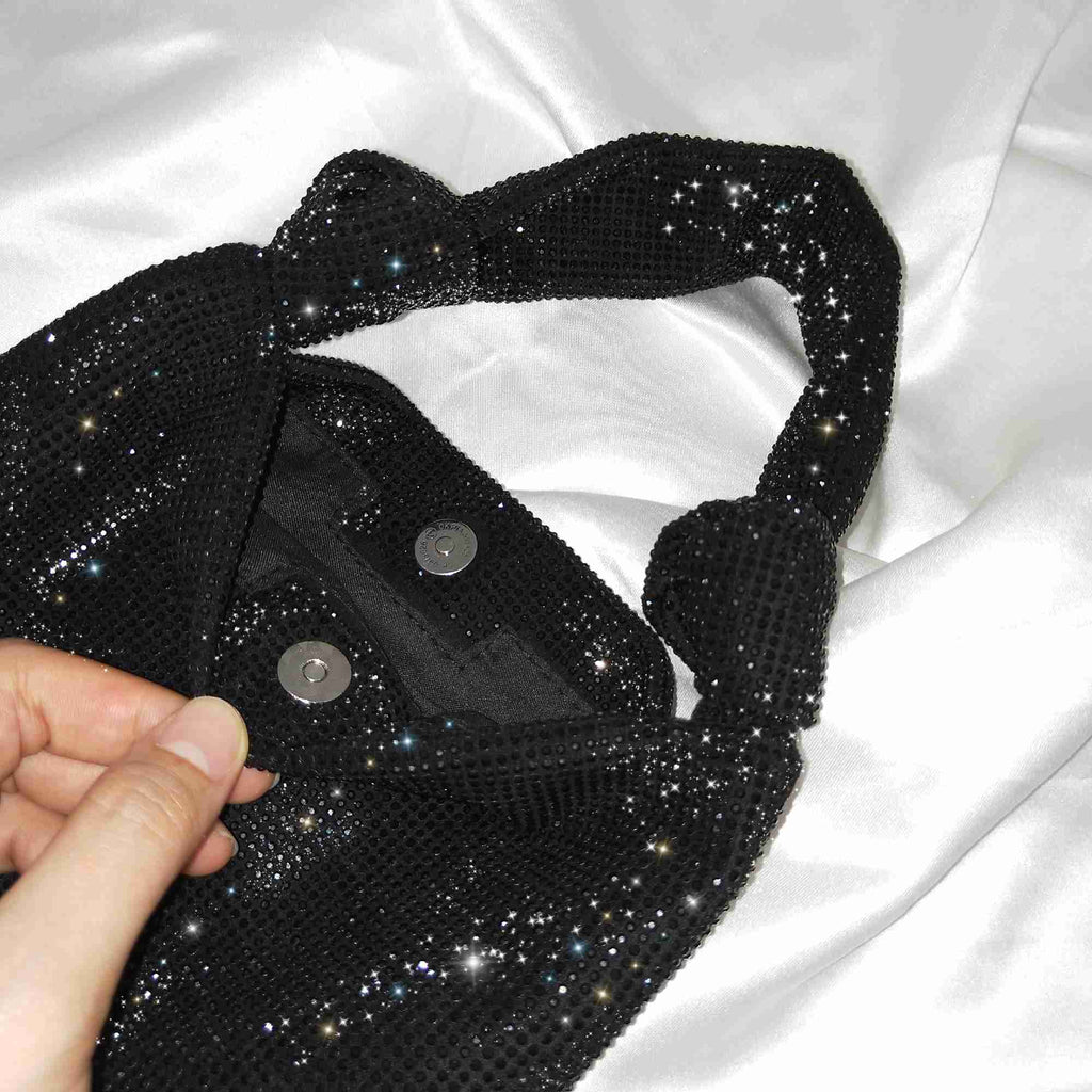 Handbags for Women Silver Black Rhinestone Evening Bags Small Clutches Bag New Sac A Main Femme Fashion Mini Sacs Luxury Bags