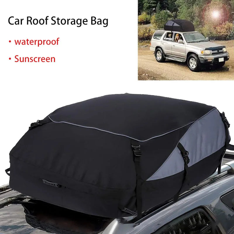 Car Cargo Roof Bag Waterproof Auto Rooftop Luggage Carrier Storage Bag 600D Oxford Car SUV Van Foldable Roofs Bags