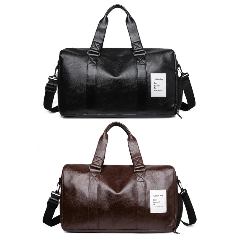 Gym Bag Leather Sports Bags Dry Wet Bags For Men Women Training for Shoes Fitness Yoga Travel Storage Luggage Shoulder Sport Bag