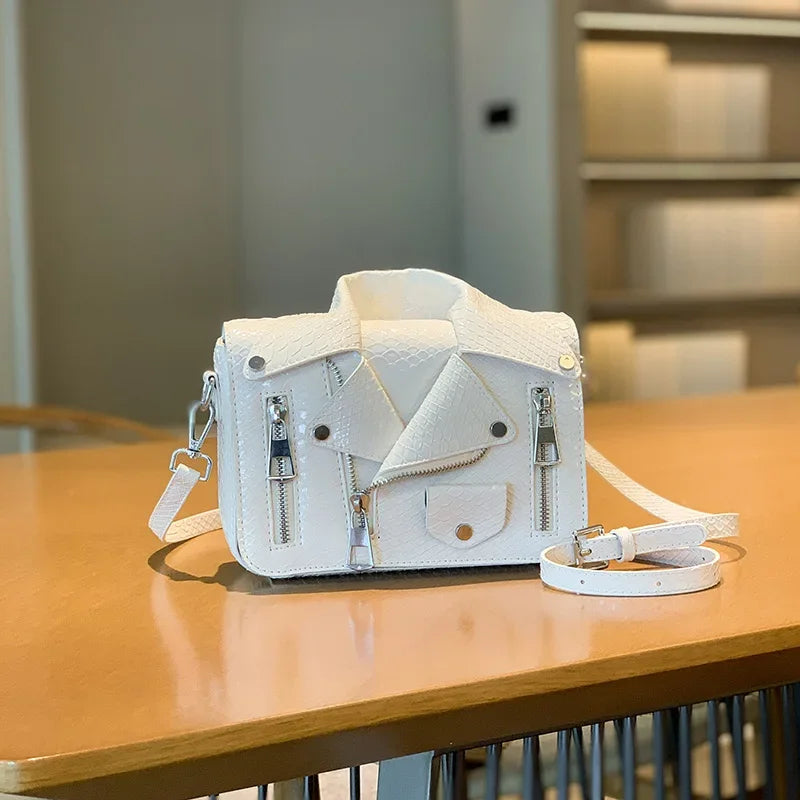 Shoulder Bag Tote 2025 Trend Lapel Jacket Women's Bag  Purse Fashion Rivets Zipper Female Crossbody Bag Luxury Handbag